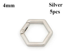 5st Fjäderring Spännen Karbinhake Handväskor SILVER 4MM Silver 4mm