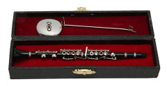 16 cm Mini Svart Klarinett Modell Dekoration, Realistisk Klarinett Skrivbordsinstrument