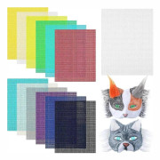 12 st Ögonnät 20x15 cm DIY Therian Mask Material Kit Plast Ögonnät Ark för DIY Hantverk Gör Kit