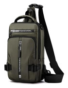 Casual Sling Bag Ryggsäck Handväska i Nylon för Män Resor Utomhus Sport Vandring Crossbody Bröstväska Axelväska Multifunktionell Dagsryggsäck, med ...