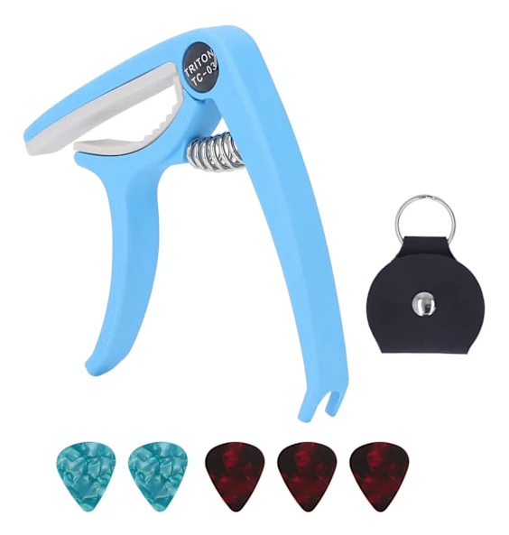 ABS Snabbkoppling Gitarr Capo Set 5 st Ukulele Mandolin Banjo Capo Blå