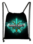 Minecraft Gymnastikpåse, Slitstark, Bekväm och Ventilerande Dragskopåse, En Perfekt Gåva för Erfarna Spelare 15（Mov）