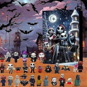The Nightmare Before Christmas Halloween Adventskalender 24 Figurer Dockor Festdekoration Nedräkningskalender Leksakslåda Gåvor C