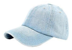 Dam Herr Vintage Tvättad Denim Baseball Keps Andningsbara Öljetter Blank Casquette Utomhus Sport Justerbar för Snapback Pappa Ljusblå (Ljusblå)