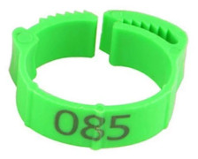 100-pack justerbara kycklingbenringar med clips för fjäderfämarkering och ringar Gård och ranch (grön)