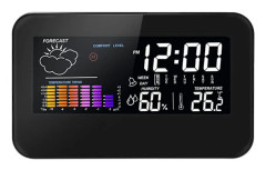 Väderstation, med stor färgad LCD-skärm utomhus inomhus termometer med prognos temperatur klocka väckarklocka