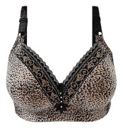 Leopard-BH för kvinnor, bygel-fri, underkläder, hel BH, vardagsunderkläder