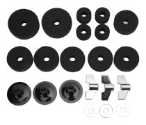 21 st Cymbal Ersättningstillbehör Filtar Hylsor Vingmuttrar Brickor för Hi Hat Koppling KoppSvart svart