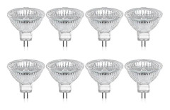 Halogenlampa Gu5.3 Mr16 35w 12v Varmvit 2800k Dimbar, Glasskydd 400 Lumen 2-stifts Ersättningsspotlight, 8-pack Cisea (FMY)