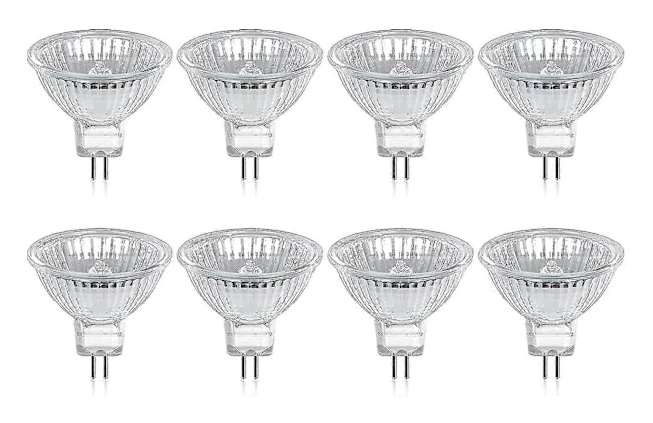 Halogenlampa Gu5.3 Mr16 35w 12v Varmvit 2800k Dimbar, Glasskydd 400 Lumen 2-stifts Ersättningsspotlight, 8-pack Cisea (FMY)