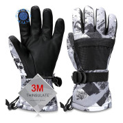 Skidhandskar, Varmaste Vattentäta och Andningsbara Snöhandskar för Kallt Väder, Passar Både Män och Kvinnor, för Utomhusbruk för Föräldrar och Barn Grey XXL(For men XXL Size)
