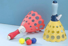 Dubbelkast, fångst, katapult, rumpboll, utomhus sportbollleksaker (2 racketar och 4 bollar)