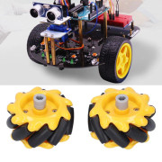 Mecanumhjul Smart Robot Bildelar Tillbehör OmniDirectional DIY Leksakskomponenter 48mm(2 Par)