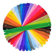 100 stycken nylon spiralblixtlås, 12 tum färgglada blixtlås för skräddarsydda sömnadsarbeten (20 olika färger)