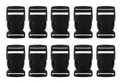 10 st 1\" 2,5 cm bredd Plast Säkerhet Snabbspännen Svart (LGL)