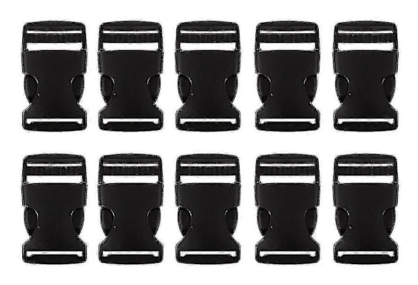 10 st 1\" 2,5 cm bredd Plast Säkerhet Snabbspännen Svart (LGL)