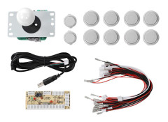 CY-822A DIY Arkadspel Knapp och Joystick Enkel Rocker Set för Raspberry Pi PC Spelmaskin Vit