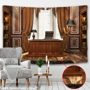 Retro Bokhylla Vinskåp 3d Tapestry Konst Väggbonad Överdrag Överkast Pläd Hem Sovrumsinredning Mystiskt bibliotek 95x70CM