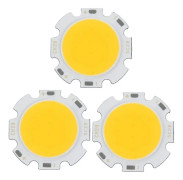 3x 5w Chip Ljus Rund Cob Super Stark Led Lampa Glödlampor Varmvit Dc15-17v