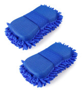 Biltvätt Coral Velvets svampborste Lätt att rengöra Slitstark trasa för bil fordon 2pcs