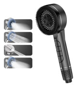 Trykforbedrende massage brusehoved – 4 positioner
