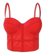 Snörning Push-Up Bralette Dam Tubtopp Korsett Bustier för Klubbar och Fest Crop Top Underkläder red l 38 85