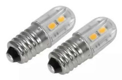 E10 6V AC DC 2W LED skruvsockel glödlampa ljuskälla [db] 2pcs-Warm White