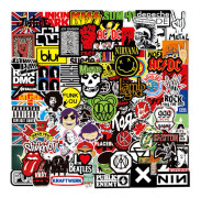 200 bandklistermärken, rock and roll-musikklistermärken, punkrock
