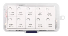 120 Pieces 304 Stainless Steel E-Clips, Retaining Ring Assortment for Shaft Fastening M1.5-M10