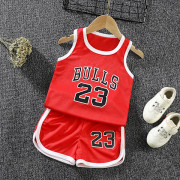 Barnsport baskettröja Bulls nr 23 röd D23 90cm