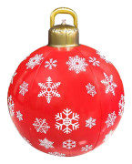 Giyblacko Ballong 24 Tum Jätte Jul PVC Uppblåsbar Boll Utomhus Prydnad Uppblåsbar Julprydnad Utomhus Trädgård Julgran De[D] Red B