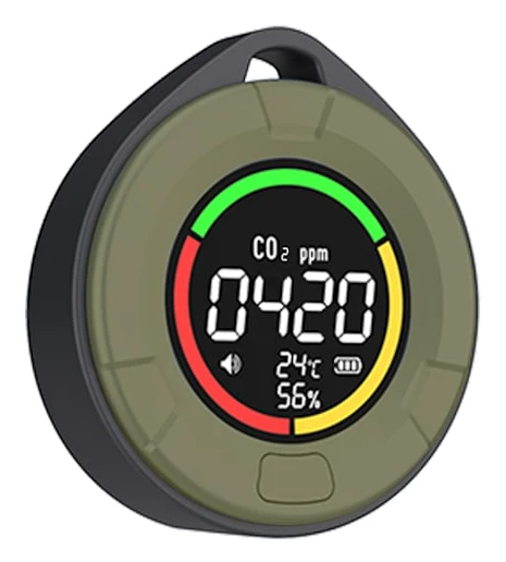 Koldioxidmätare med temperatur- och fuktighetsmätare CO2-larm Digital display