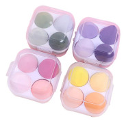 4 askar med sminksvampar, air cushion-sminksvampar, torra och våta, absorberar inte puder Pink