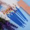 Flat brushes - Small brush - Detail painting - Acrylic Oil Watercolor - Artistic painting - Flat brush - Suitable for children and students (Blue -...