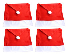 2/4/6 STK Röd ovävd julhatt Cover Hudvänliga säten Juldekorativt cover till vardagsrummet Hem 4pcs