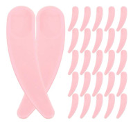 50 st Återanvändbara Smink Ansiktsmask Sticka Sked Kosmetisk Plast Spatel Skopa Professionella Sminkverktyg för Kvinnor Flickor Hemma Rosa