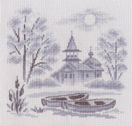 Broderikit Panna "Dimma över floden" 21x21cm
