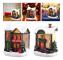 Miniatyrjulhus i Vintage-stil med LED-varm ljus, Resin, Snölandskap, By, Hem, Bord, Dekoration