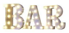 Regnbågshorn Alfabet Bar LED Ljus Bokstav Dekorativ Lampa LED Alfabet Vita Massiva Bokstäver För Fest Bröllopsdekoration Ljus (bar)