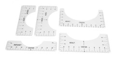 Återanvändbar PVC T-shirt Linjal Guide Rund Halsringning Hushåll Kontor