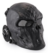 REikirc Full Face Airsoft Tactical Skull Mask med Öronskydd CS Halloween Cosplay Masker