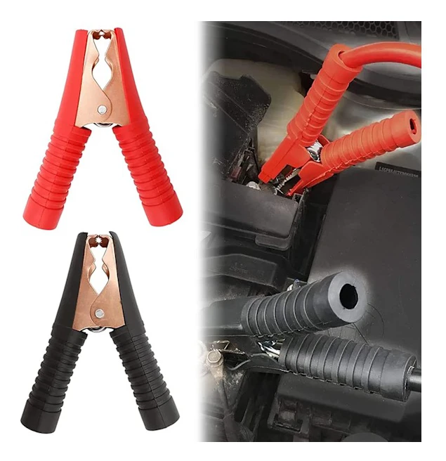 Bilbatteriladdare Alligator Clips, Isolerade Batteriklämmor, 2 st E