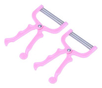 Manuell hakfågsrakapparat 2 st bärbar ansiktshårborttagningstråd epilator manuell skönhetshårborttagare för kvinnor (rosa) ansiktshårstråd Pink