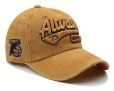 Vintage Distressed Denim Baseball Cap - Unisex Streetwear med Broderade Bokstäver och Böjd Skärm