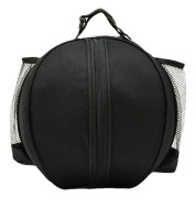 Large Capacity Waterproof Oxford Cloth Outdoor Sports Round Basket Bag with Elastic Mesh Pocket Black