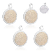 Naturliga Loofah Svamppads, 4-pack Ansikts- och Kroppsexfolierande Skrubbar för Djuprengöring, Återanvändbara Bad- och Duschsvampar för Sm White 8x 8 x 8cm