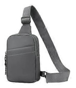 Fashionabla Bröstväska för Män, Axelväska, Ryggsäck, Reseryggsäck, Crossbody-väska, Vandringsväska för Män för Löpning och Promenader (Grå)