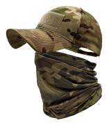 Camo-hattar för män med kylande nackskydd, basebollkepsar, ansiktsmask, armé