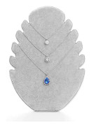 Svart sammetshalsband smyckesdisplay arrangör stativ, smyckesställ, hängsmyckeshållare med 5 skåror för kedjor, armband, 8 x 11 x 0,6 tum