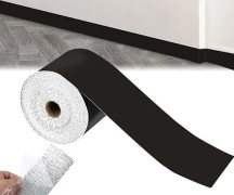 Självhäftande flexibel golvsockel - BRAND - 10 cm x 5 m - Vattentät PVC - Flexibel - Svart